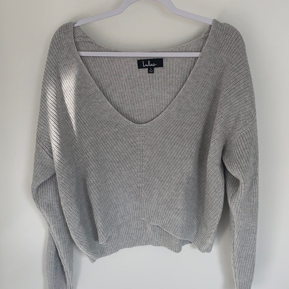 Lulus grey knit sweater